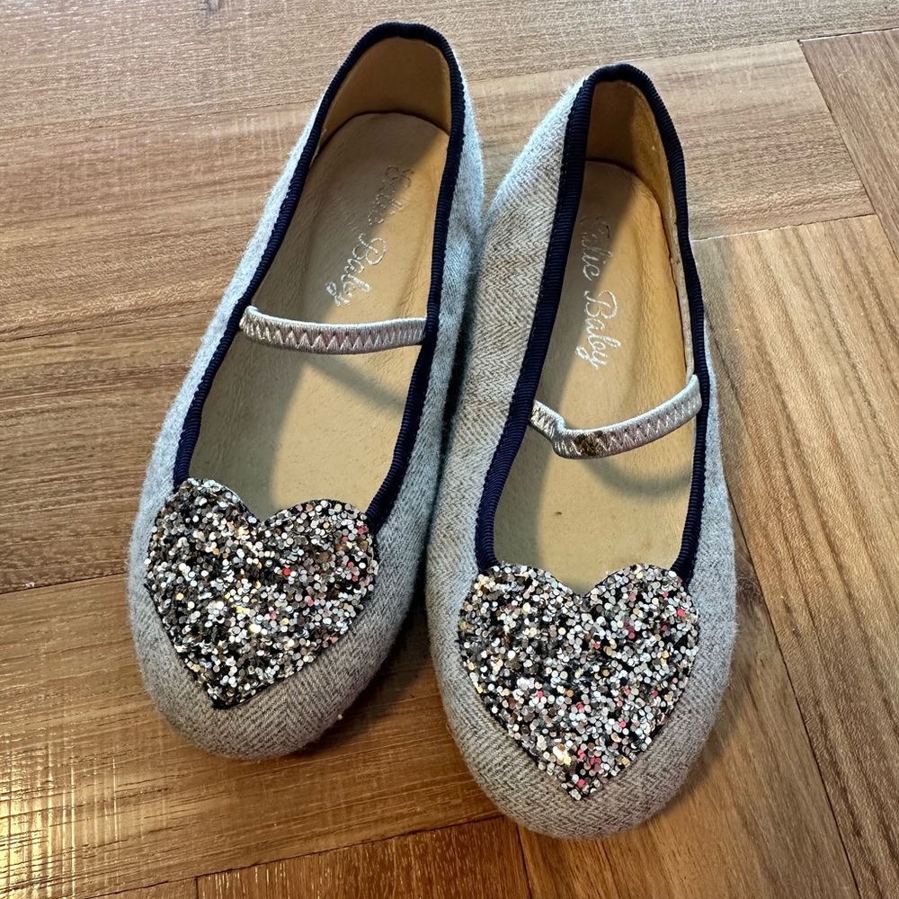 Girls Herringbone Heart Shoes